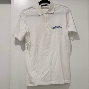 Panerai Classic White Polo Shirt with Blue Logo
